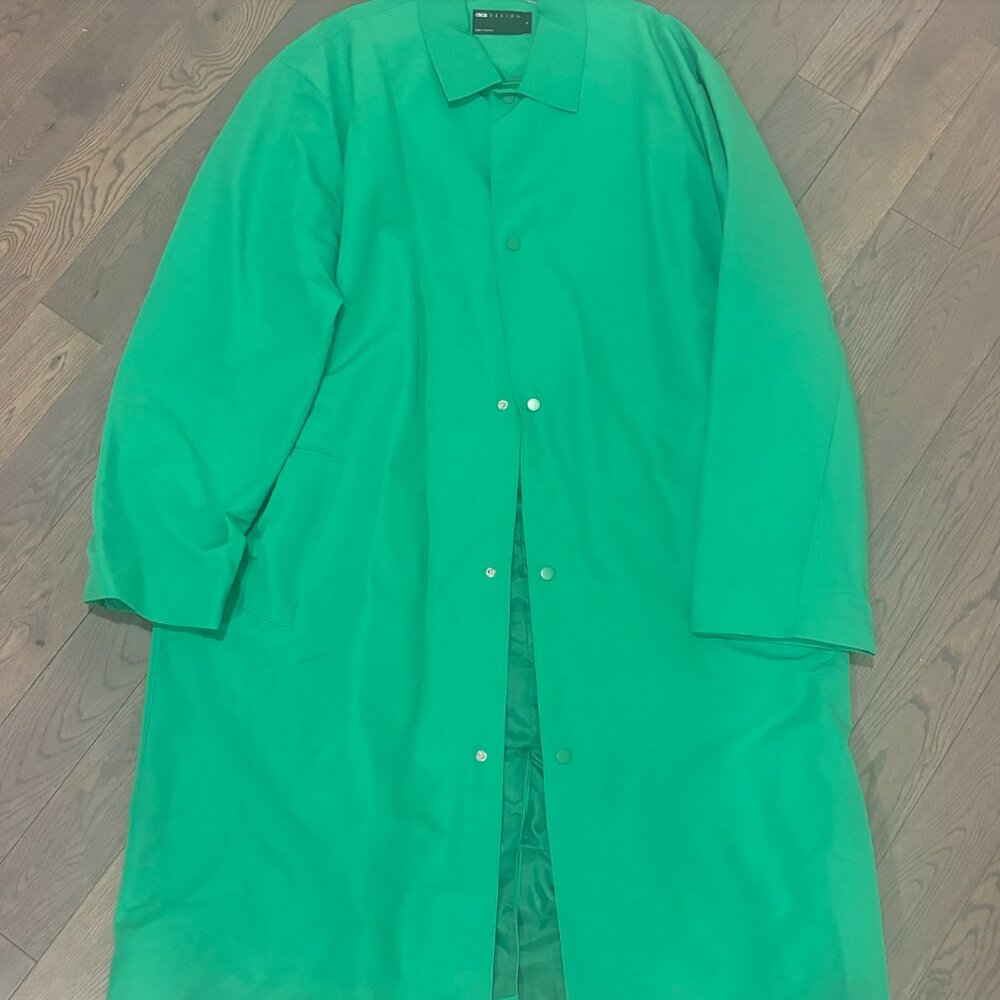 ASOS Mens green trench coat sz M